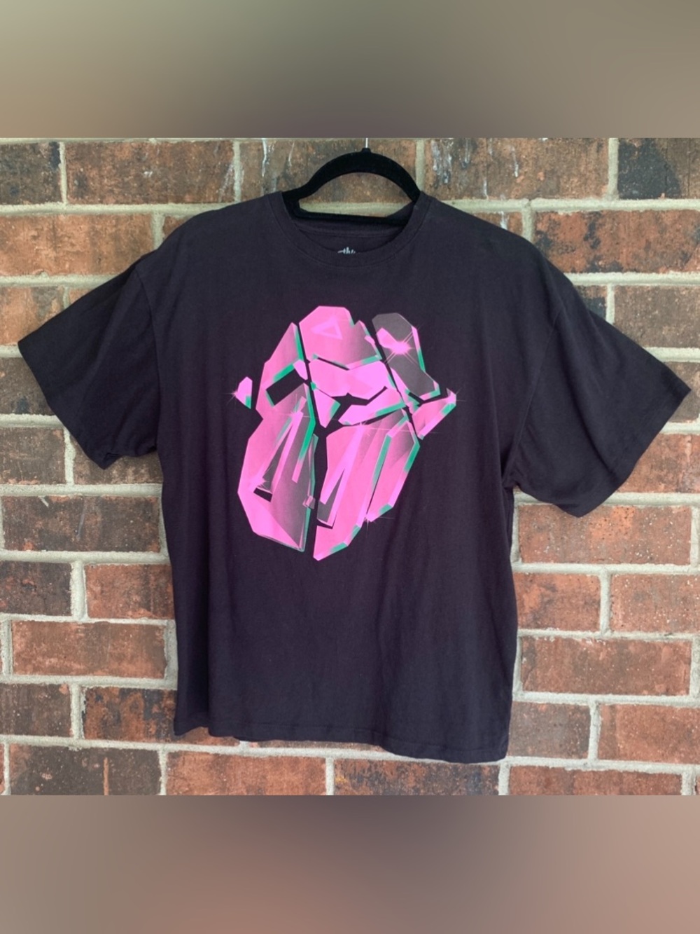 the Rolling Stones Black Tee with Light Teal Logo - Picture 1 of 4